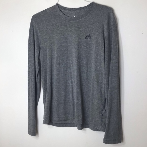 Adidas Tshirt men long sleeve grey athletic medium - Picture 1 of 7